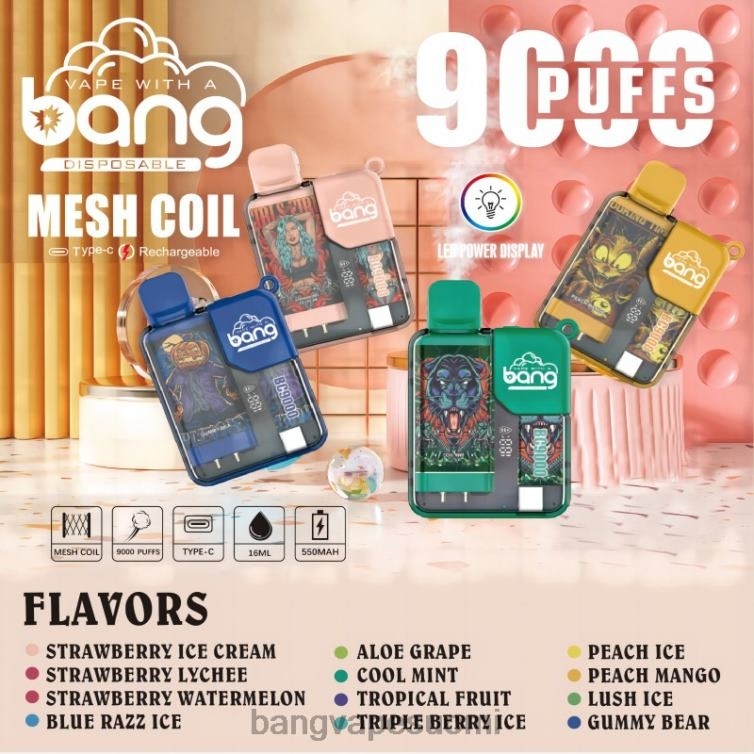 D0X2X6 Bang Vape Box BC9000 esitäytetty 16 ml kertakäyttöinen | Vape Gang Mega Review