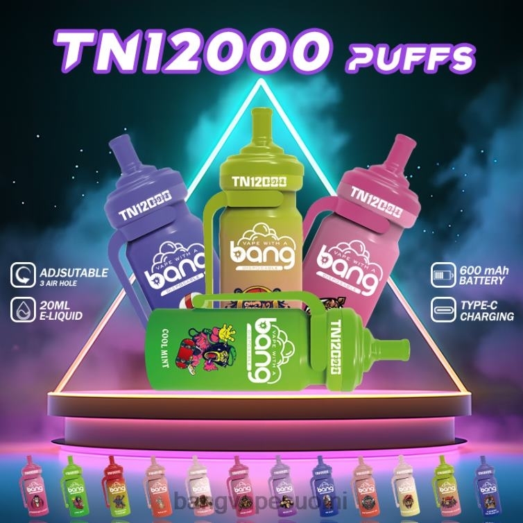 D0X2X5 Bang Vape TN12000 pod verkkokelalla kertakäyttöinen | Vape Gang Disposables