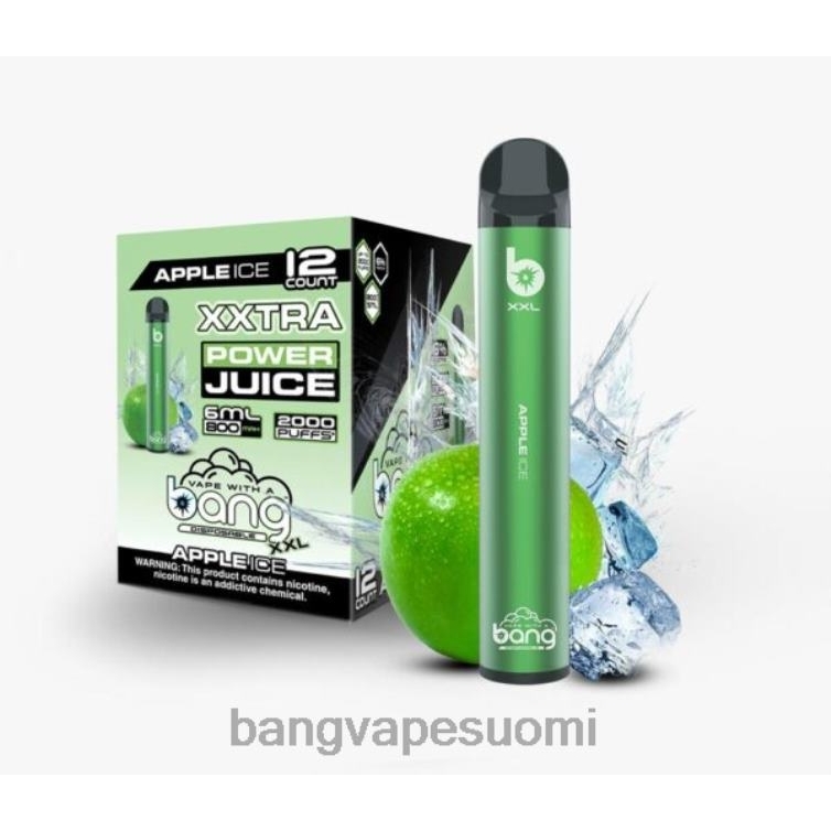 D0X2X12 Bang Vape XXL 2000 hengitystä omena jäätä | Vape Gang Suomi