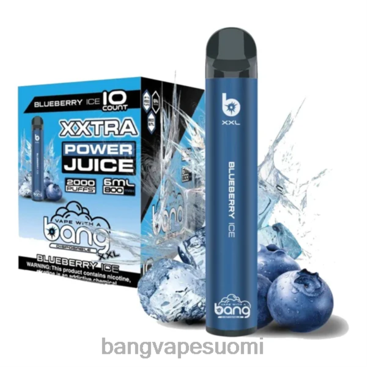 D0X2X14 Bang Vape XXL 2000 hengitystä mustikka jäätä | Bang Vape Shop