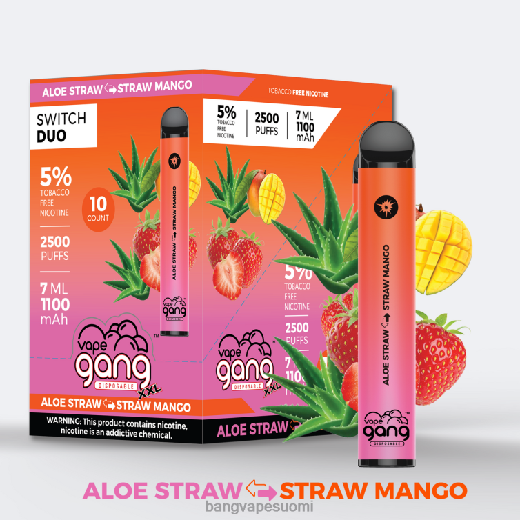 D0X2X48 Vape Gang Switch Duo 2 makua (10 kpl laatikko) erittäin marjainen - kuminen karhu | Vape Gang Disposables Xl