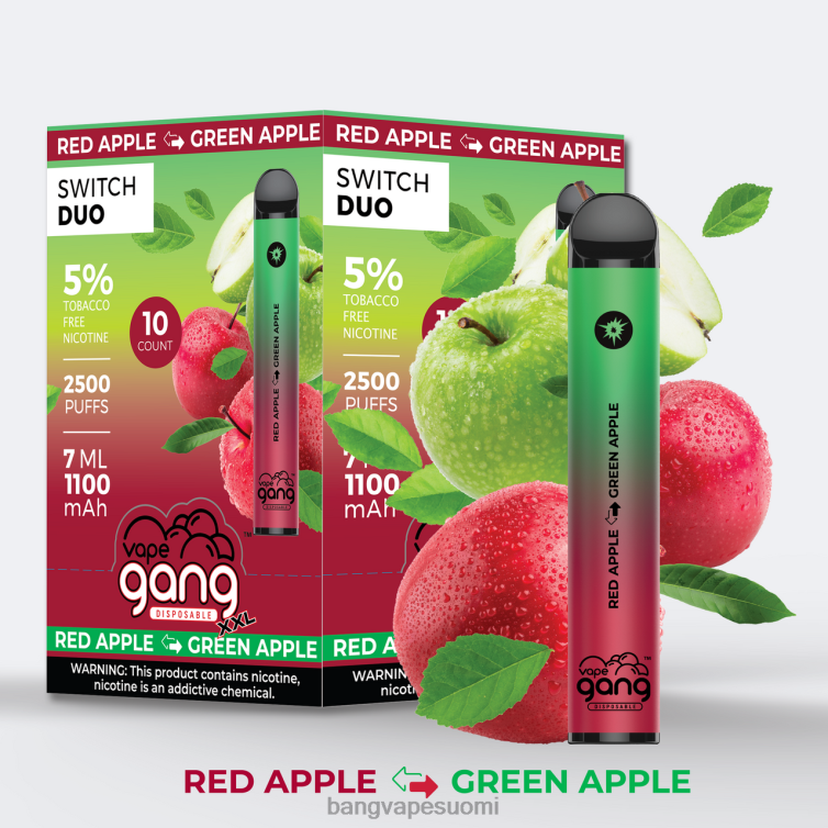 D0X2X48 Vape Gang Switch Duo 2 makua (10 kpl laatikko) erittäin marjainen - kuminen karhu | Vape Gang Disposables Xl