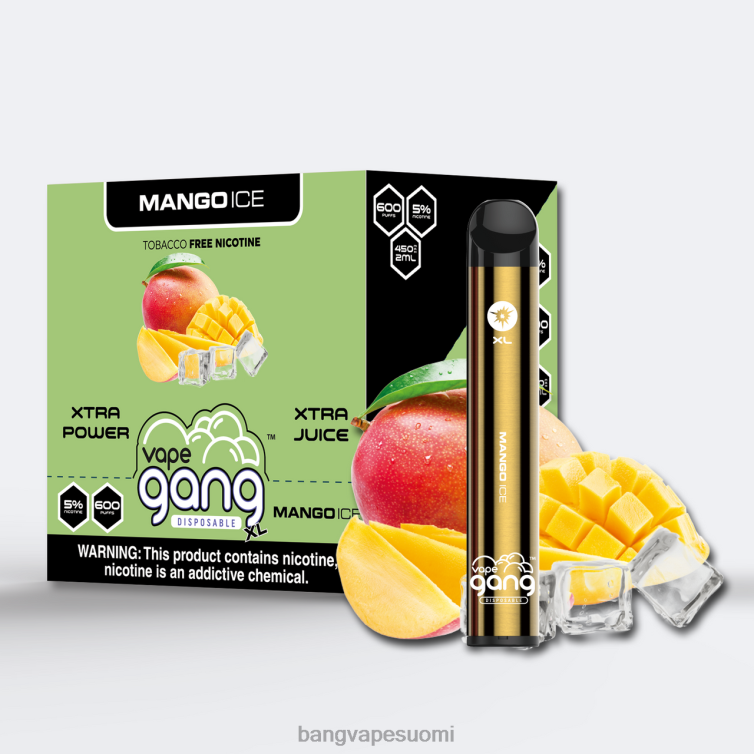 D0X2X68 Vape Gang XL kertakäyttöiset höyryt 600 suihketta (10 kpl laatikko) mango jäätä | Vape Gang Mega Review