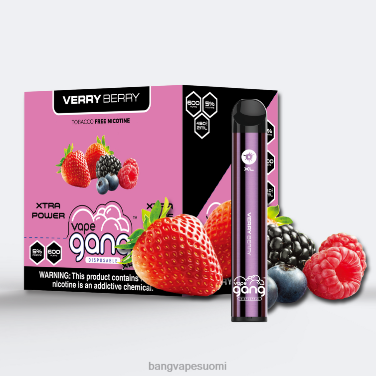 D0X2X69 Vape Gang XL kertakäyttöiset höyryt 600 suihketta (10 kpl laatikko) erittäin marja | Vape Gang Mega Flavors
