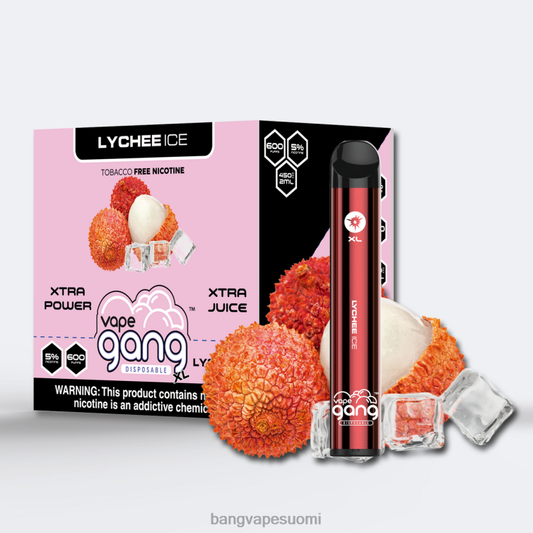 D0X2X75 Vape Gang XL kertakäyttöiset höyryt 600 suihketta (10 kpl laatikko) litsi jää | Vape Gang Helsinki