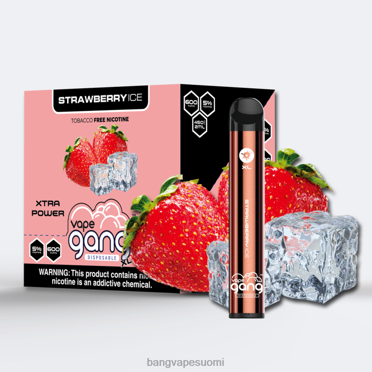 D0X2X78 Vape Gang XL kertakäyttöiset höyryt 600 suihketta (10 kpl laatikko) mansikka jäätä | Vape Gang Mega Review